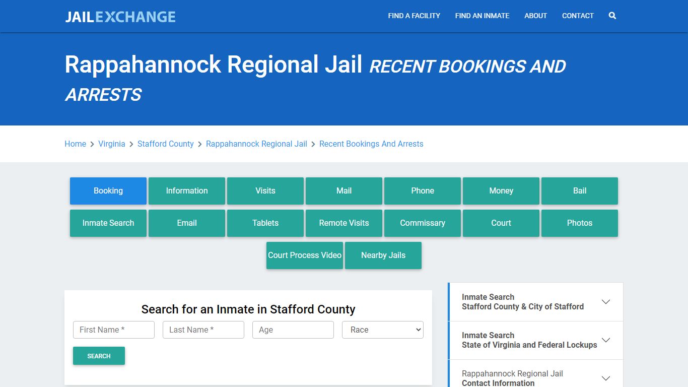 Rappahannock Regional Jail VA Recent Arrests and Bookings